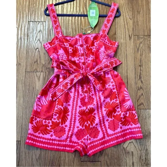 FARM Rio Red and Pink Floral Jumpsuit - Picture 4 of 14